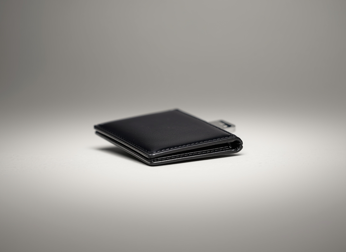 Growenergbright Slim Cardholder in Black Leather