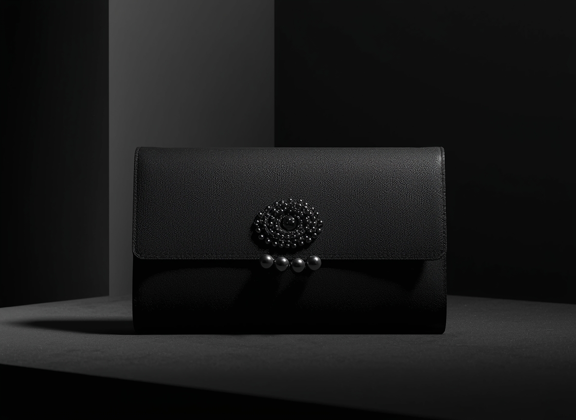 Growenergbright Evening Clutch in Midnight Black