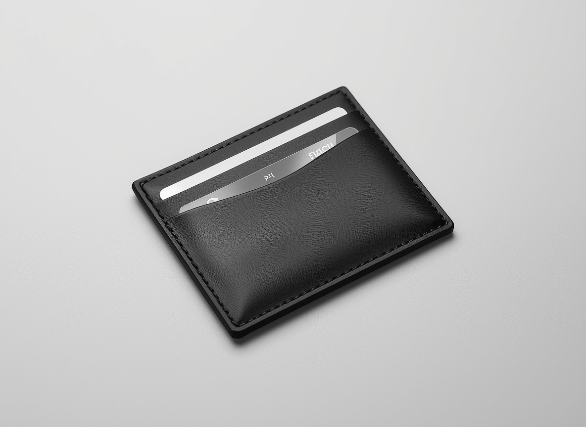 Growenergbright Slim Cardholder in Premium Black Leather
